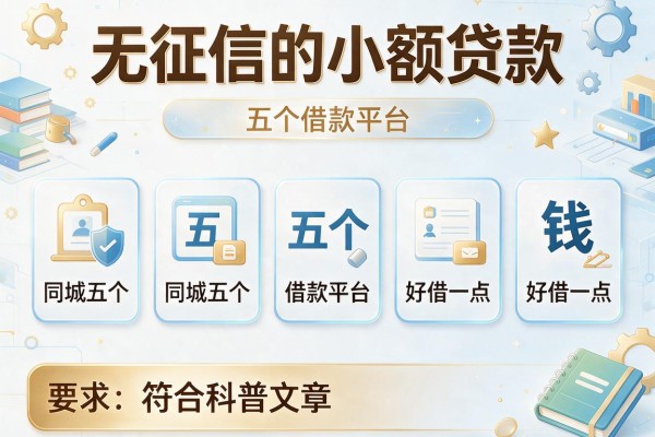 无征信的小额贷款，同城五个借款平台的钱好借一点