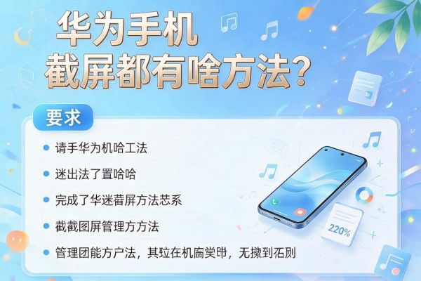 华为手机截屏都有啥方法？