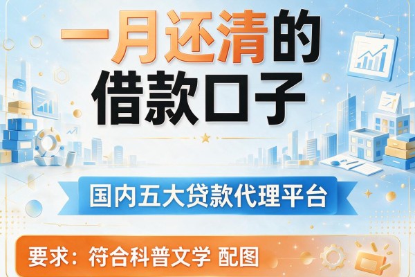 一月还清的借款口子，国内五大贷款代理平台