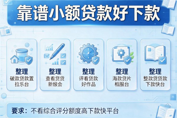 靠谱小额贷款好下款，整理五个不看综合评分额度高下款快平台