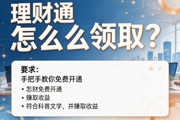 理财通怎么领取？手把手教你免费开通并赚取收益