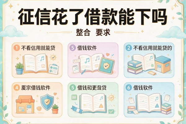 征信花了借款能下吗，整合5个不看信用就能贷的借钱软件