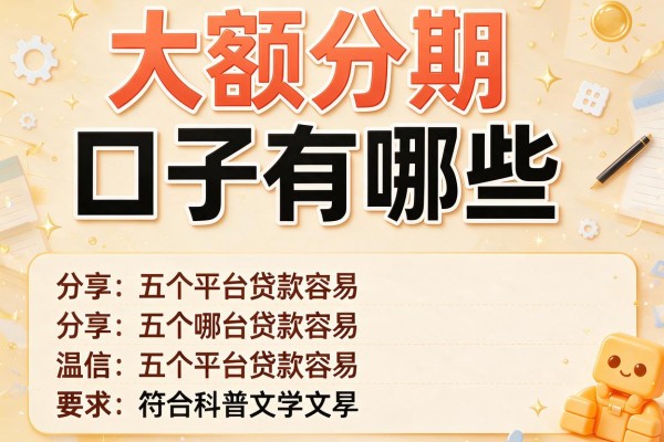 大额分期口子有哪些，分享五个平台贷款容易
