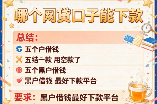 哪个网贷口子能下款，总结五个黑户借钱最好下款平台