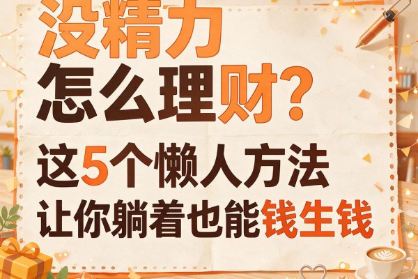 没精力怎么理财？这5个懒人方法让你躺着也能钱生钱