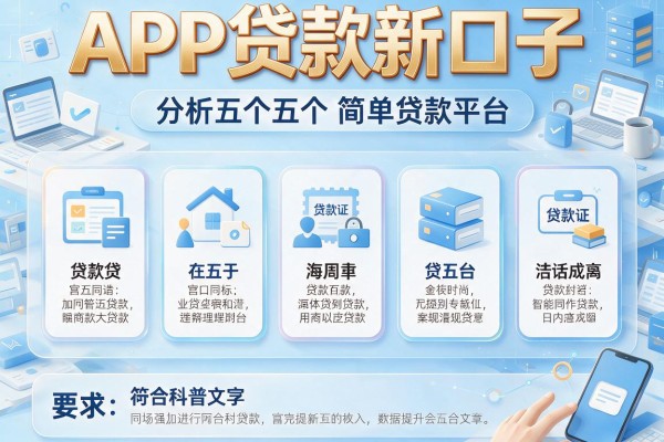 APP贷款新口子，分析五个简单贷款平台