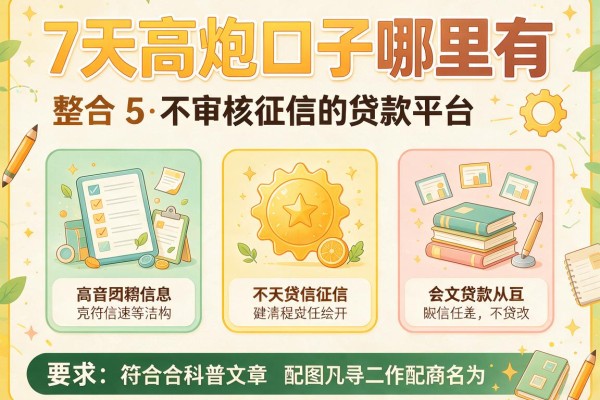 7天高炮口子哪里有，整合5个不审核征信的贷款平台