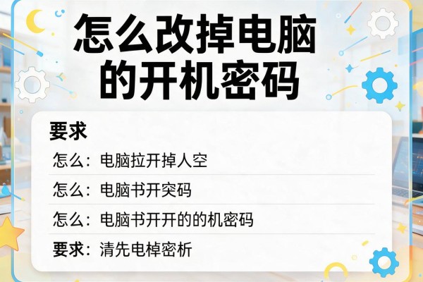 怎么改掉电脑的开机密码？
