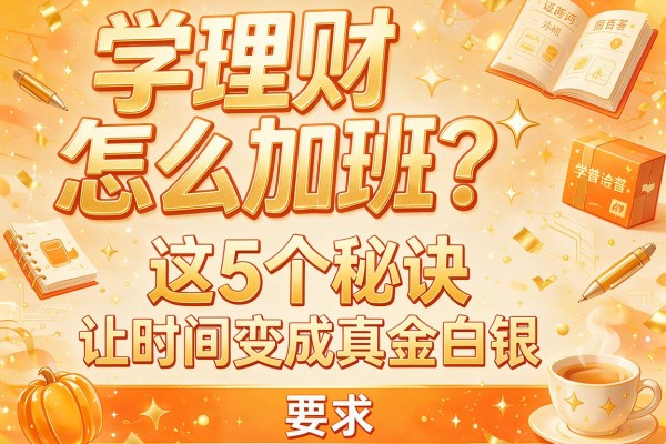 学理财怎么加班？这5个秘诀让时间变成真金白银