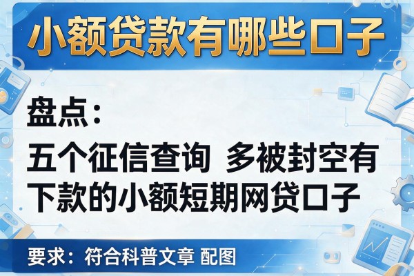 小额贷款有哪些口子，盘点五个征信查询多被封空有下款的小额短期网贷口子