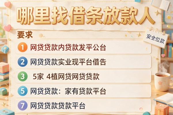 哪里找借条放款人，阐述5家网贷贷款平台