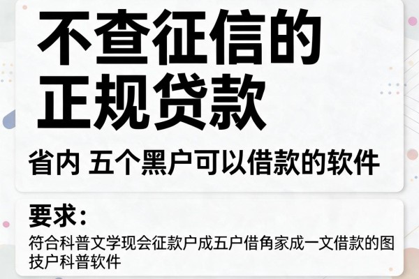不查征信的正规贷款，省内五个黑户可以借款的软件