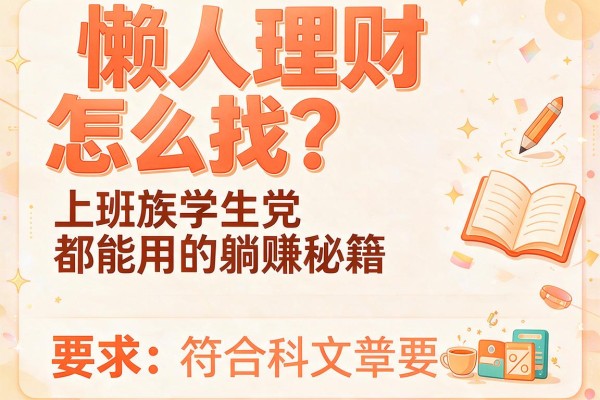 懒人理财怎么找？上班族学生党都能用的躺赚秘籍