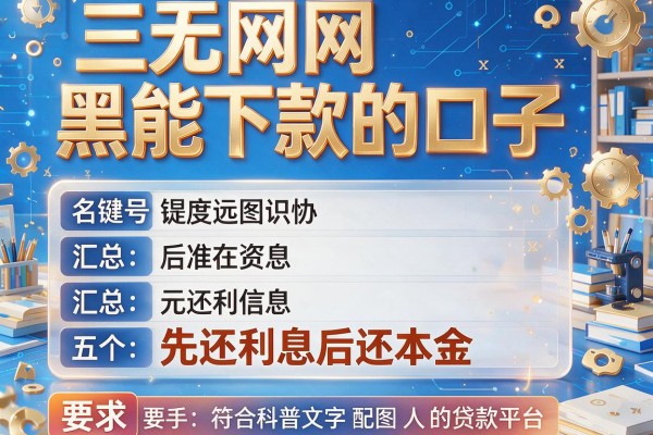 三无网黑能下款的口子，汇总五个先还利息后还本金的贷款平台