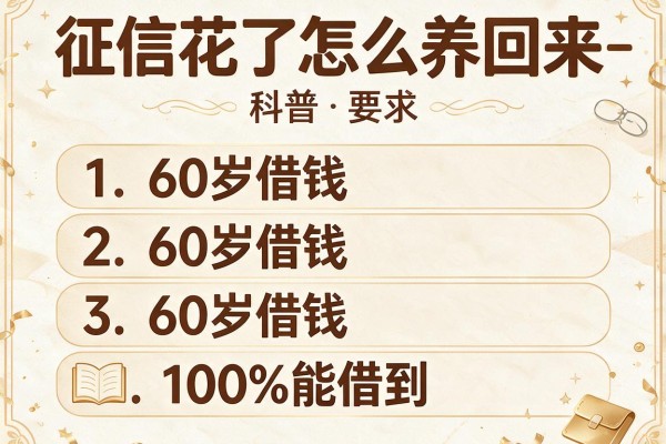 征信花了怎么养回来-，探讨五款60岁借钱的平台100%能借到