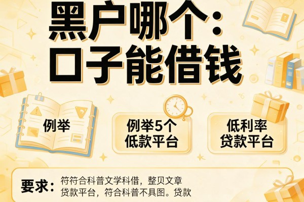 黑户哪个口子能借钱，例举5个低利率贷款平台