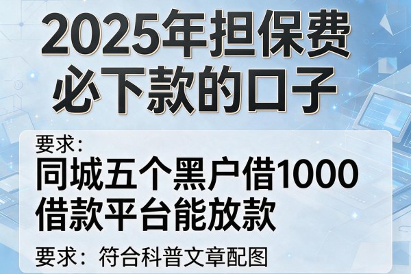 2025年担保费必下款的口子，同城五个黑户借1000借款平台能放款