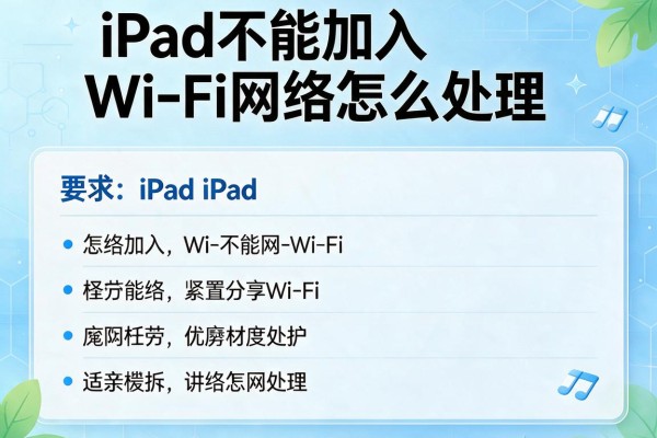 iPad不能加入Wi-Fi网络怎么处理？