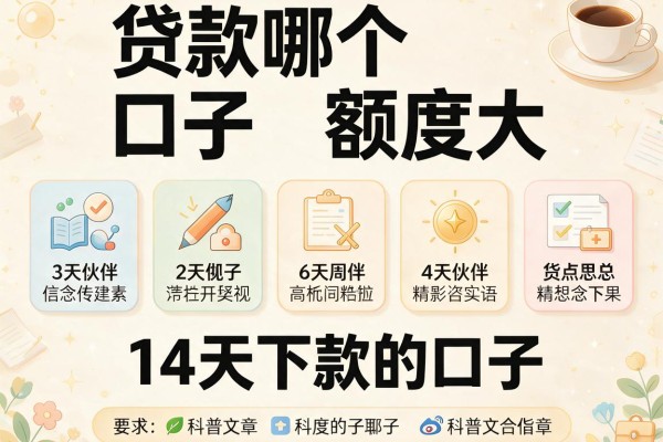 贷款哪个口子额度大，汇总五个14天下款的口子