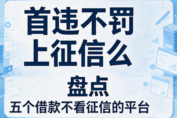 首违不罚上征信么，盘点五个借款不看征信的平台