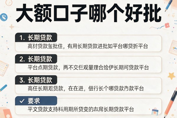 大额口子哪个好批，介绍五个长期贷款平台