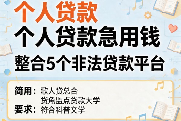 个人贷款急用钱，整合5个非法贷款平台