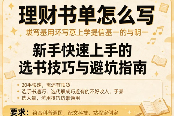 理财书单怎么写：新手快速上手的选书技巧与避坑指南