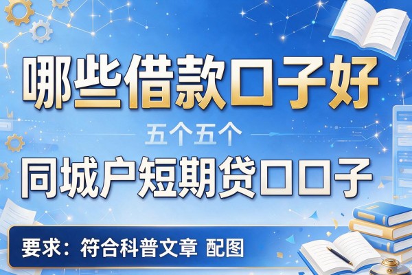 哪些借款口子好，同城五个黑户短期贷口子