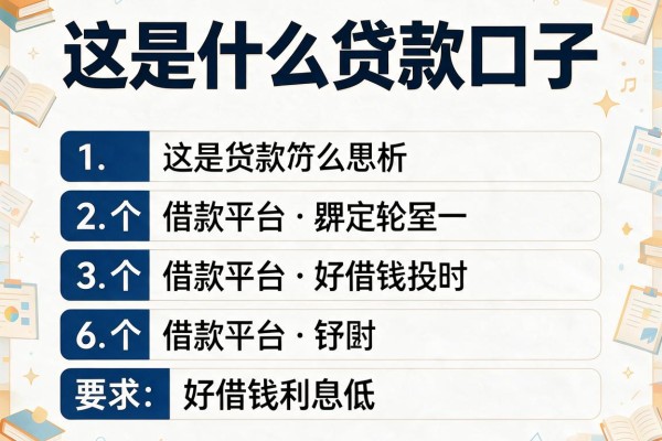 这是什么贷款口子，分析五个借款平台好借钱利息低