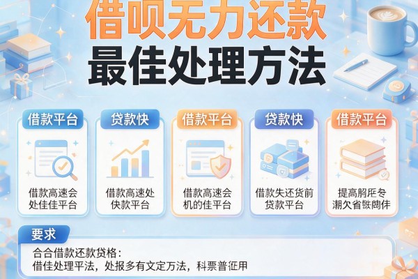 借呗无力还款最佳处理方法，例举5个借款平台贷款快