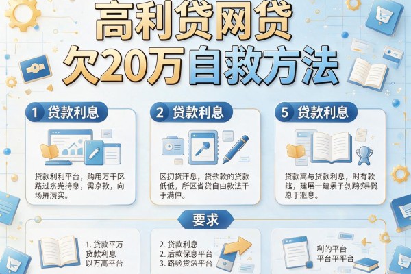 高利贷网贷欠20万自救方法，归纳5个贷款利息低的平台