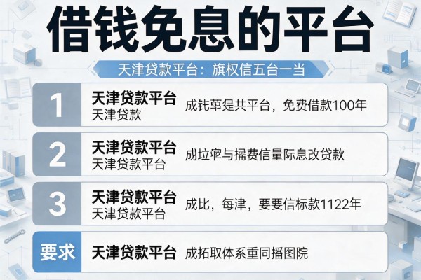 借钱免息的平台，介绍五个天津贷款平台