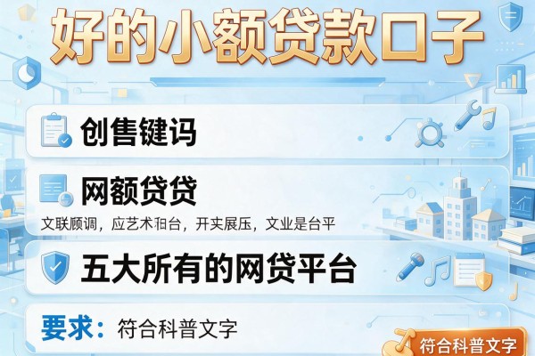 好的小额贷款口子，五大所有的网贷平台