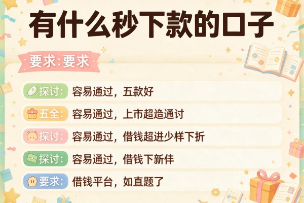 有什么秒下款的口子，探讨五款容易通过的借钱平台