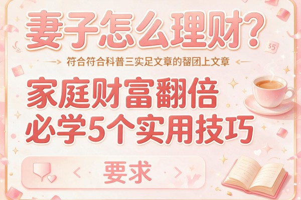 妻子怎么理财？家庭财富翻倍必学的5个实用技巧