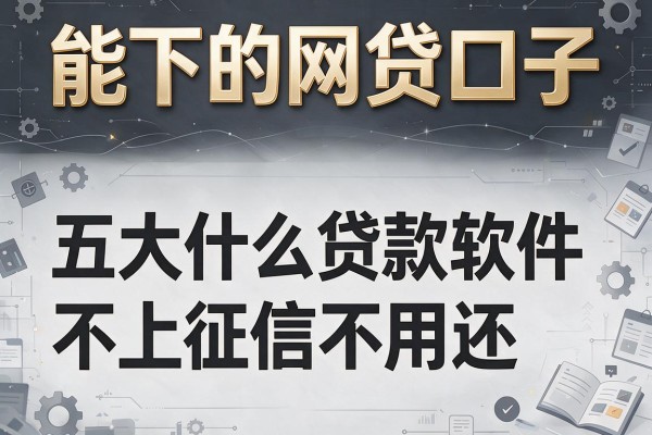 能下的网贷口子，五大什么贷款软件不上征信不用还