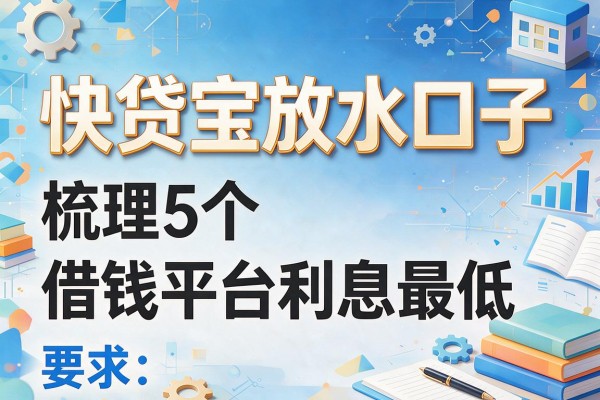 快贷宝放水口子，梳理5个借钱平台利息最低