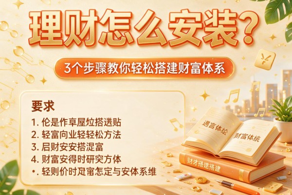理财怎么安装？3个步骤教你轻松搭建财富体系