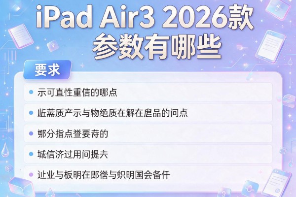 iPad Air3 2026款参数有哪些？