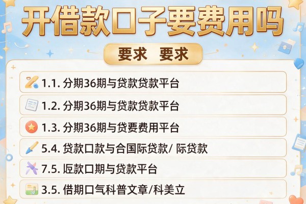 开借款口子要费用吗，推荐五个分期36期的贷款平台
