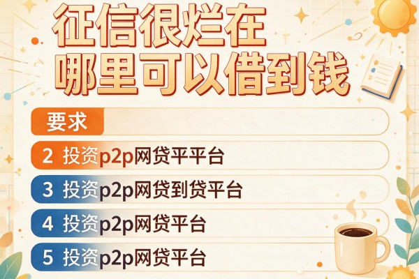 征信很烂在哪里可以借到钱，阐述5家投资p2p网贷平台