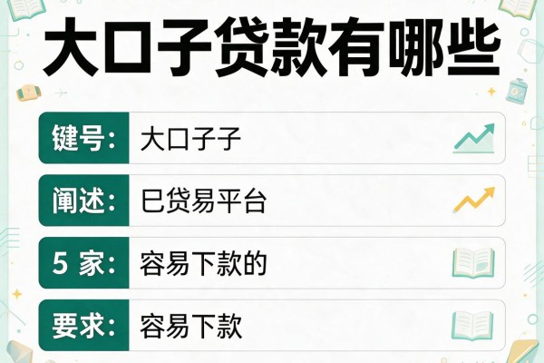 大口子贷款有哪些，阐述5家容易下款的平台
