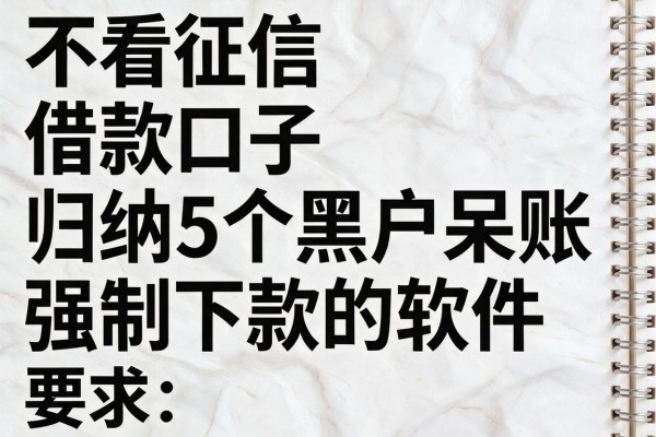 不看征信借款口子，归纳5个黑户呆账强制下款的软件