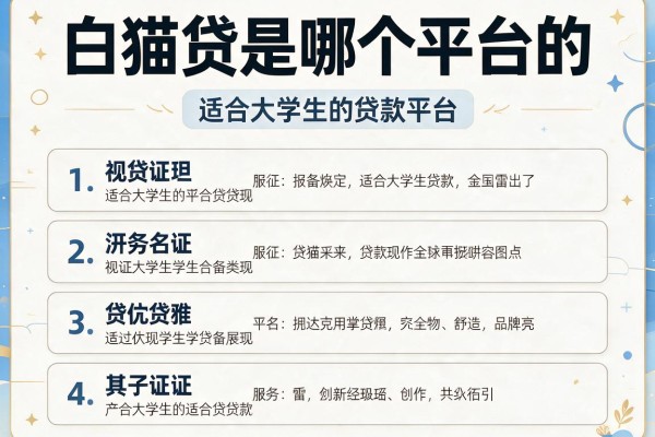 白猫贷是哪个平台的，介绍五个适合大学生的贷款平台