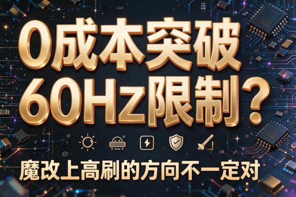 0成本突破60Hz限制？魔改上高刷的方向不一定对