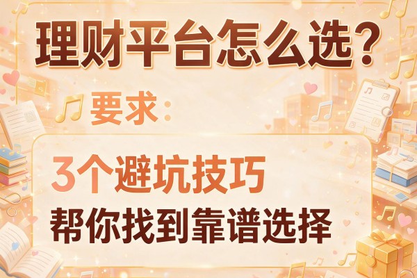 理财平台怎么选？3个避坑技巧帮你找到靠谱选择