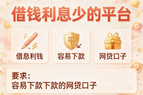 借钱利息少的平台，推荐五个容易下款的网贷口子
