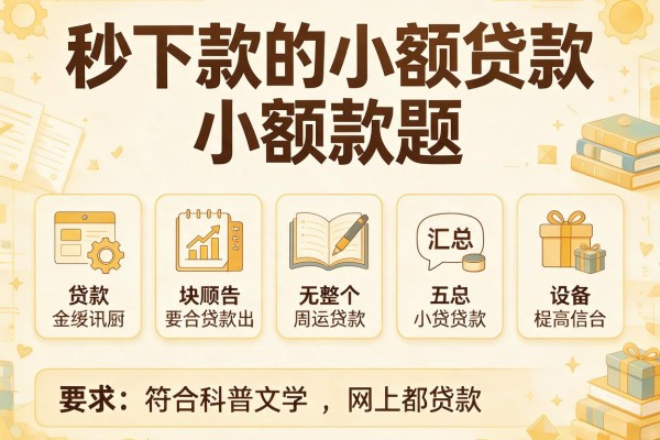 秒下款的小额贷款，汇总五个网上都贷款平台