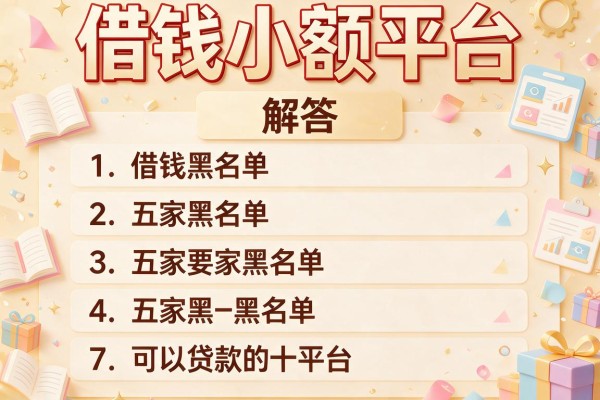 借钱小额平台，解答五家黑名单可以贷款的平台
