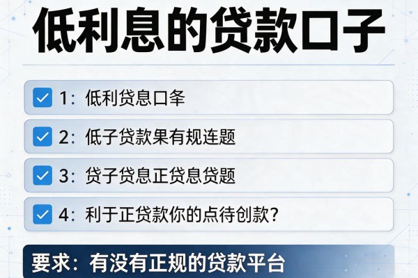 低利息的贷款口子，推荐五个有没有正规的贷款平台